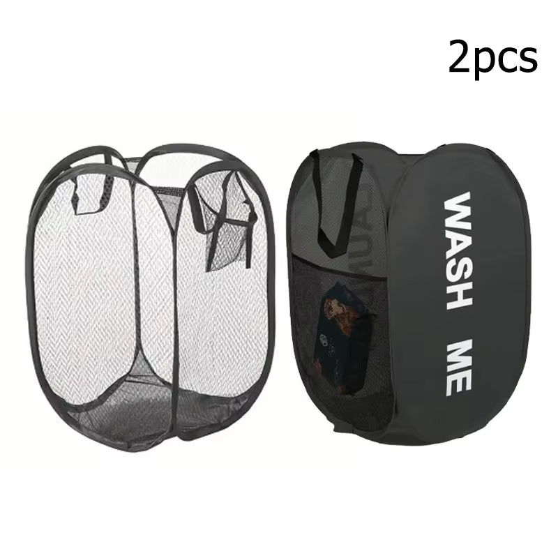 Mesh Pop-Up Laundry Basket, Laundry Basket, Foldable Dirty Clothes Storage Basket, Large Capacity Storage Basket