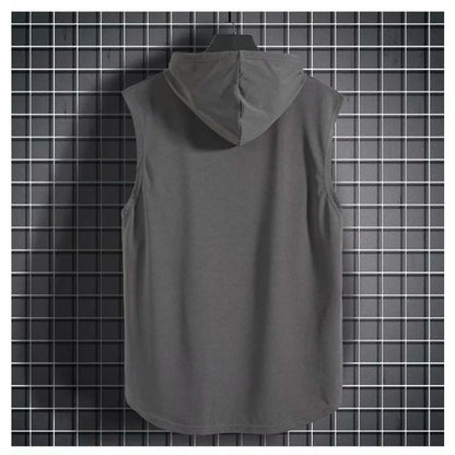 M-3XL Men'S Tank Tops Vest Sleeveless Tees Hooded Male T Shirt Gym Exercise Sports Golf Shirt Korean Style Casual Solid Color