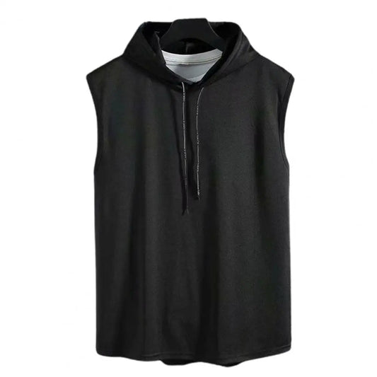 M-3XL Men'S Tank Tops Vest Sleeveless Tees Hooded Male T Shirt Gym Exercise Sports Golf Shirt Korean Style Casual Solid Color
